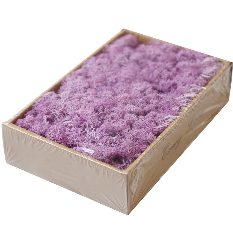 Light Purple Искусственное растение вечная жизнь 200 г мох сад украшение дома стены DIY цветок материал Мини Сад Микро Ландшафтные аксессуары - Цвет: Light Purple