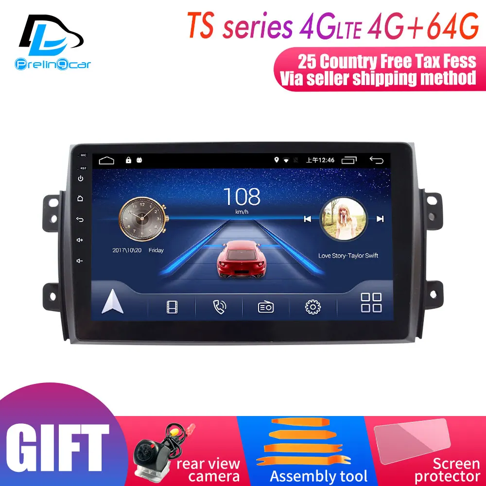4G LTE Android 9,0 Автомобильный gps Мультимедиа Видео Радио плеер в тире для Suzuki SX4 2006- лет Навигация стерео