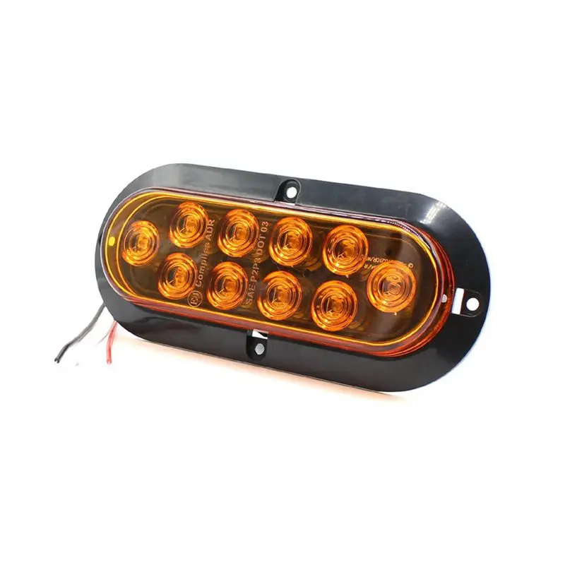 10 Led поверхностного монтажа овальная обратная лампа, Сигнал Поворота Боковой габаритный хвост светодиодный светильник для грузовика трейлер Трейл автобус 12 В Dc(упаковка из 2