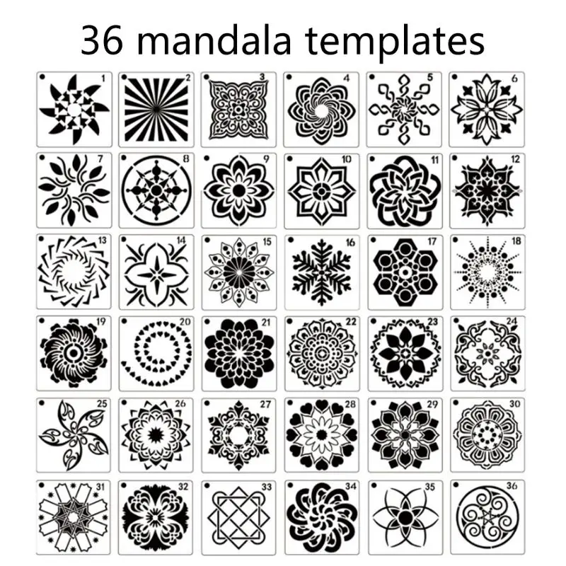 

56 Pack Mandala Dot Painting Templates Stencils, Small Mandala Template Stencils WXTA