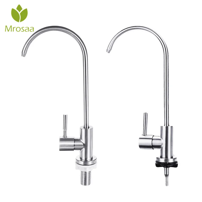 Grifo de ósmosis inversa de acero inoxidable 304, filtro de agua potable de 360 grados caño giratorio, grifo de Grifo de Agua Fría de una sola manija