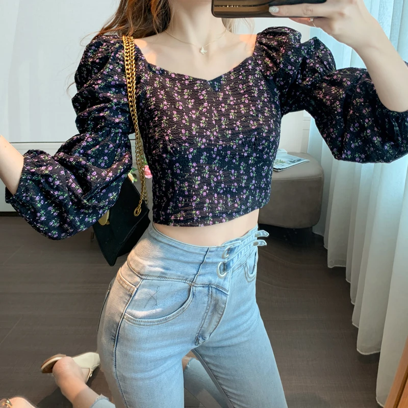 Women Tops Autumn New 2020 Retro Puff Sleeve