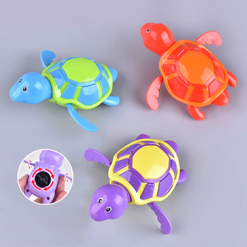 Милые водные игрушки с героями мультфильмов морские животные Черепаха классические детские плавающие Черепашки заводные на цепочке детские пляжные игрушки для ванной