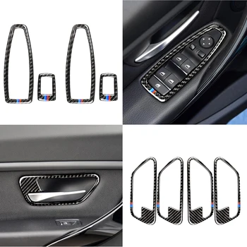 

Carbon Fiber Sticker Door Bowl Window Lifter Switch Frame for BMW 1 2 3 Series 3GT F30 F34 F20 F21 2013-2015 Interior Styling