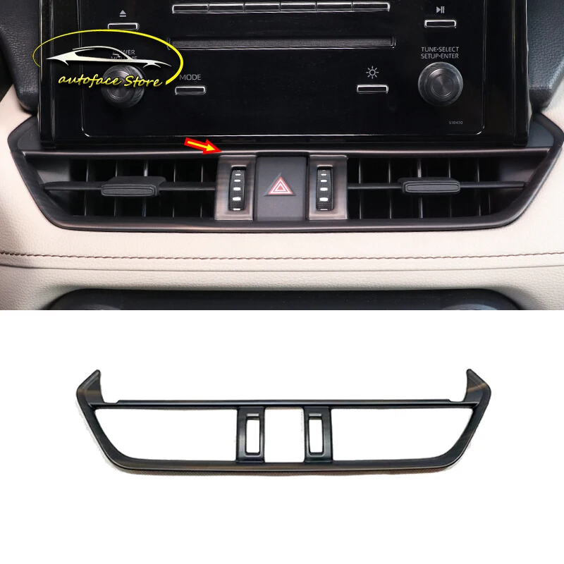 

ABS углеродное волокно для Toyota RAV4 2019 2020 автомобильные аксессуары Средний выход воздуха декоративная крышка отделка Автомобильная наклейка Стайлинг 1 шт.
