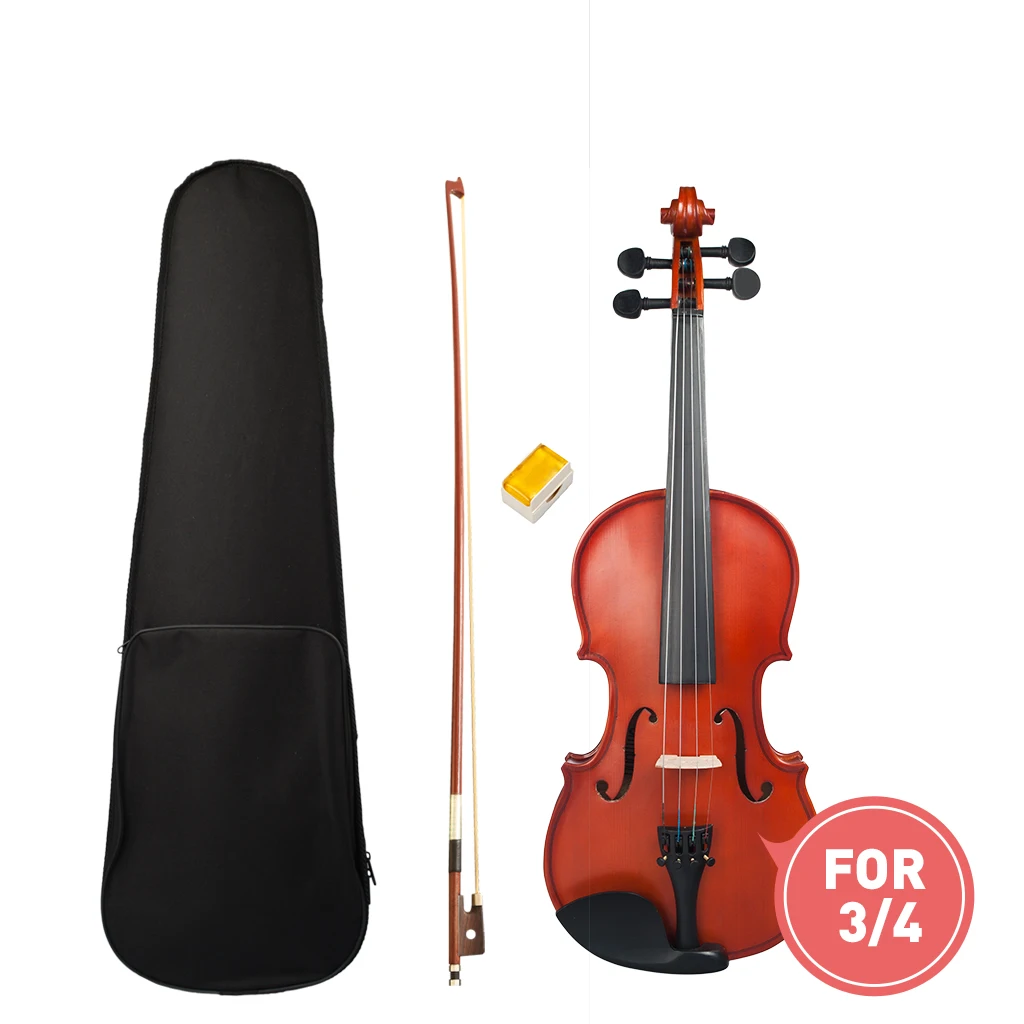 

NEW 3/4 Violin Matte Violin Student Violin W/Case+Bow+Rosin Set For Biginner Violin Learner Natural Color Violin/Fiddle