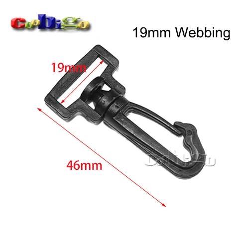 19mm Webbing 1000 шт мульти размер Пластиковые Поворотные крючки застежка пряжка аппаратные средства уличные лямки рюкзака сетка ремень сумка Запчасти Аксессуары - Цвет: 19mm Webbing