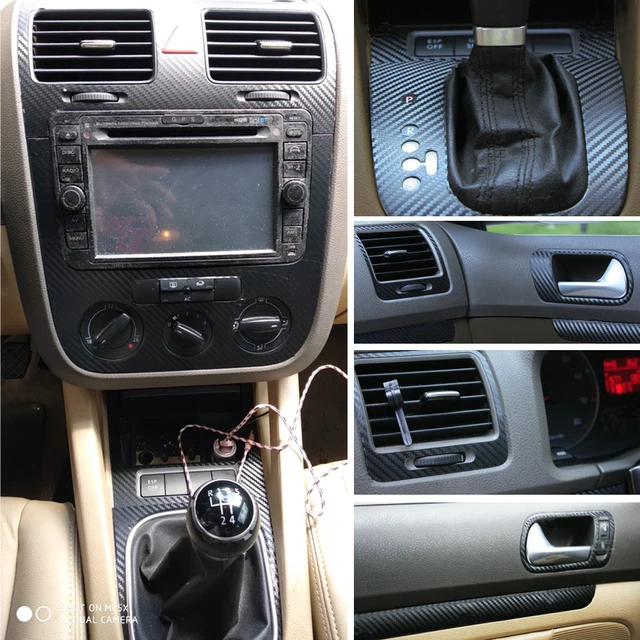 Upgrade o Interior do Seu Volkswagen Golf GTI MK5 com Decalques de Fibra de Carbono 5 Adesivos de Fibra de Carbono para Volkswagen Golf GTI MK5