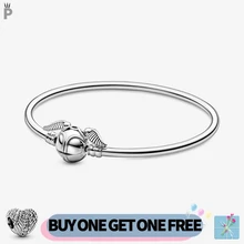 

NEW Classic 925 Silver Golden Snitch Bangle Charms Bead Quality Bracelet For Women Original DIY Jewelry Magic Girl Favorite Gift