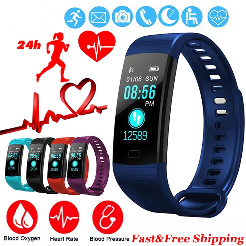 New Sports Waterproof Smart Watch Women Smart Bracelet Band Bluetooth Heart Rate Monitor Fitness Tracker Smartwatch Metal Case
