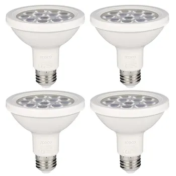 

ICOCO 4PCS PAR30 12LED 12W Dimmable Short Neck 1000LM 3000K Warm White Spotlight LED Bulb Quivalent for 75W Halogen Bulb