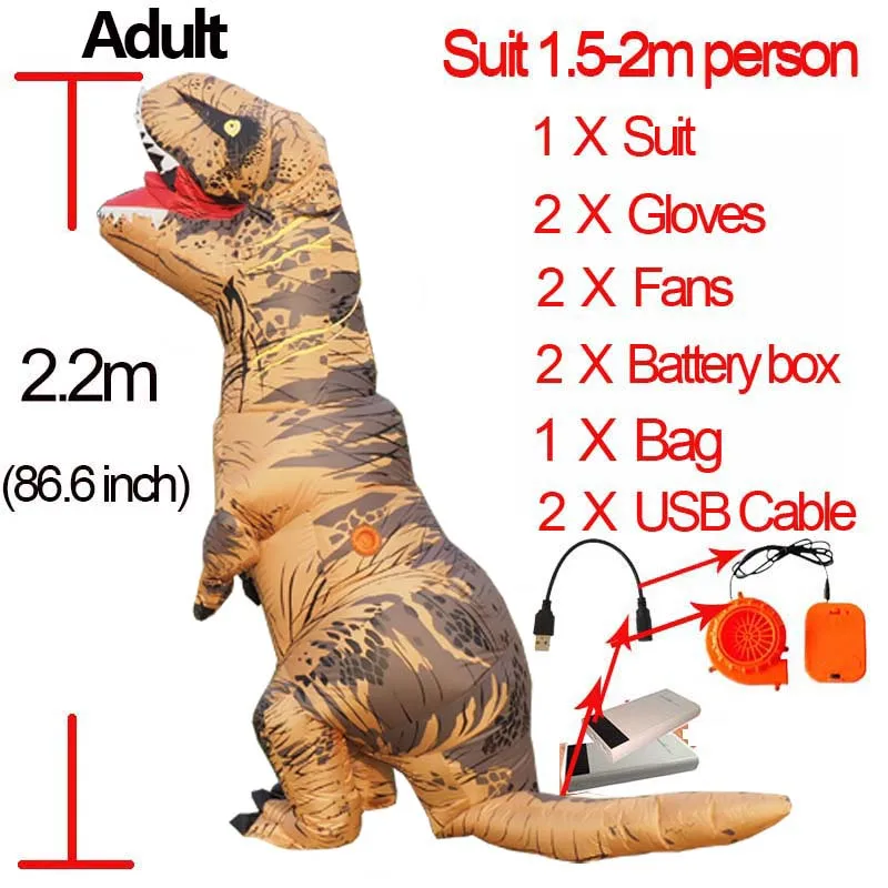 Inflatable Adult Children's Clothing Dinosaur T REX Clothing Flying Mascot Clothing Role-playing Clothing for Men and Women Dino