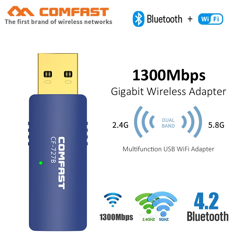 Сетевая USB-карта COMFAST 1300 Мбит/с 2 4 + 5 8 ГГц | Компьютеры и офис