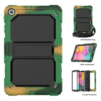 

For Coque Samsung Galaxy Tab A 10.1 2019 Case SM-T510 SM-T515 Full Body Protective 3 Layer Heavy Duty Rugged Kickstand Case