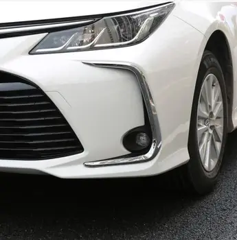 

Car styling ABS chrome/carbon fiber front hedalight fog lamp eyebrow cover trim 2pcs for Toyota Corolla 2019 2020