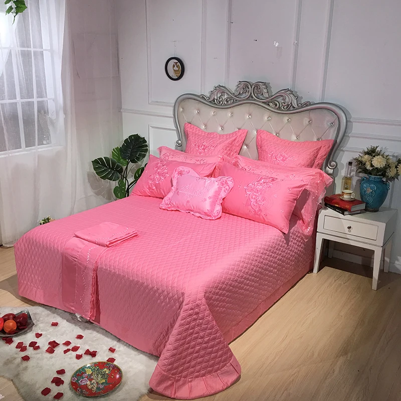 2019 класса люкс с вышивкой пододеяльник толстый слой набор постельного белья наволочки Красный покрывало наволочка для набор свадебного