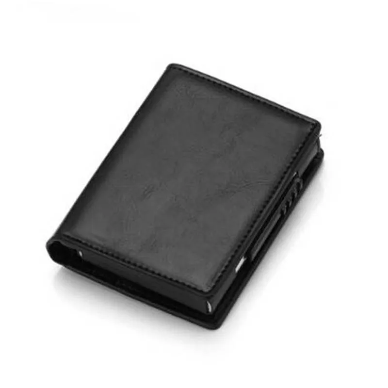 

2020 New Slim Credit Card Holder Aluminum Alloy RFID Blocking Card Wallet for Men and Women PU Leather Business Holder Purse