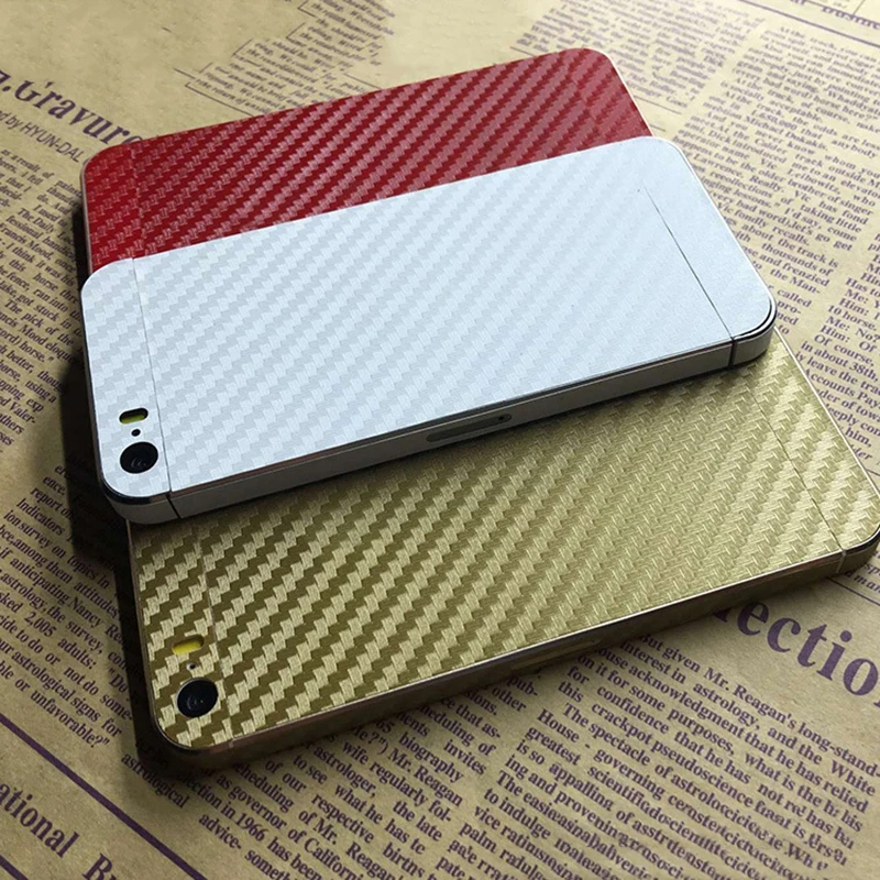 Dropshipping Pellicola Posteriore Decorativa A 8 Colori Per Iphone 5S Se 5 Protezione Per Cellulare Iphone5 Adesivi In Fibra Di Carbonio