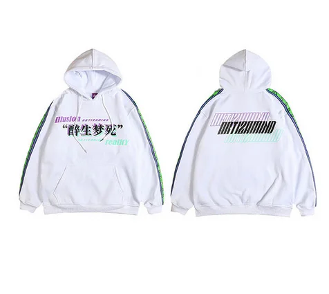 Мужская толстовка Wang Xindie в стиле хип-хоп с капюшоном, повседневный черный пуловер с капюшоном, хлопок, осень - Цвет: Белый