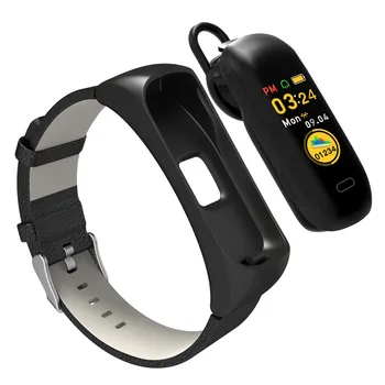 

C15 Fitness Tracker Talk Band Smart Bracelet Bluetooth earphone 2-in-1 Separate Heart Rate Blood Pressure Monitoring Caller D30
