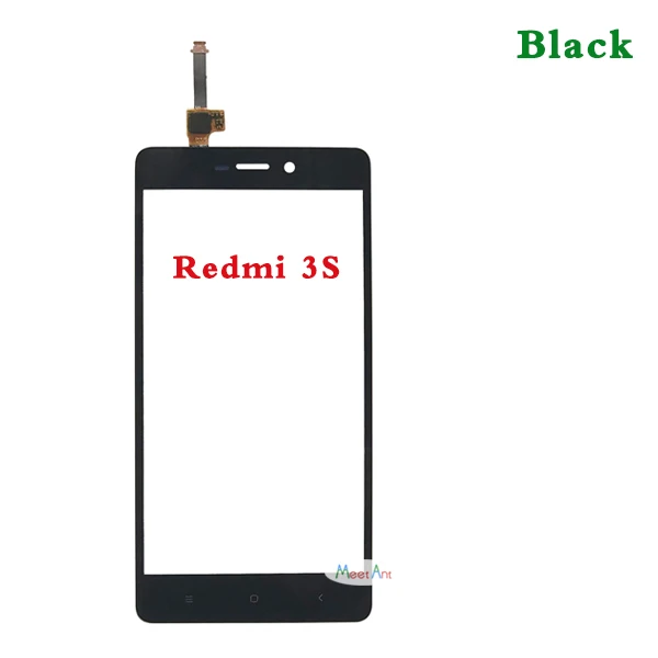 AAA высокое качество для Xiaomi Redmi 1 S/2/Redmi 3 S/S2 Сенсорный экран планшета Сенсор внешняя Передняя Стекло объектив Панель - Цвет: For Redmi 3S Black
