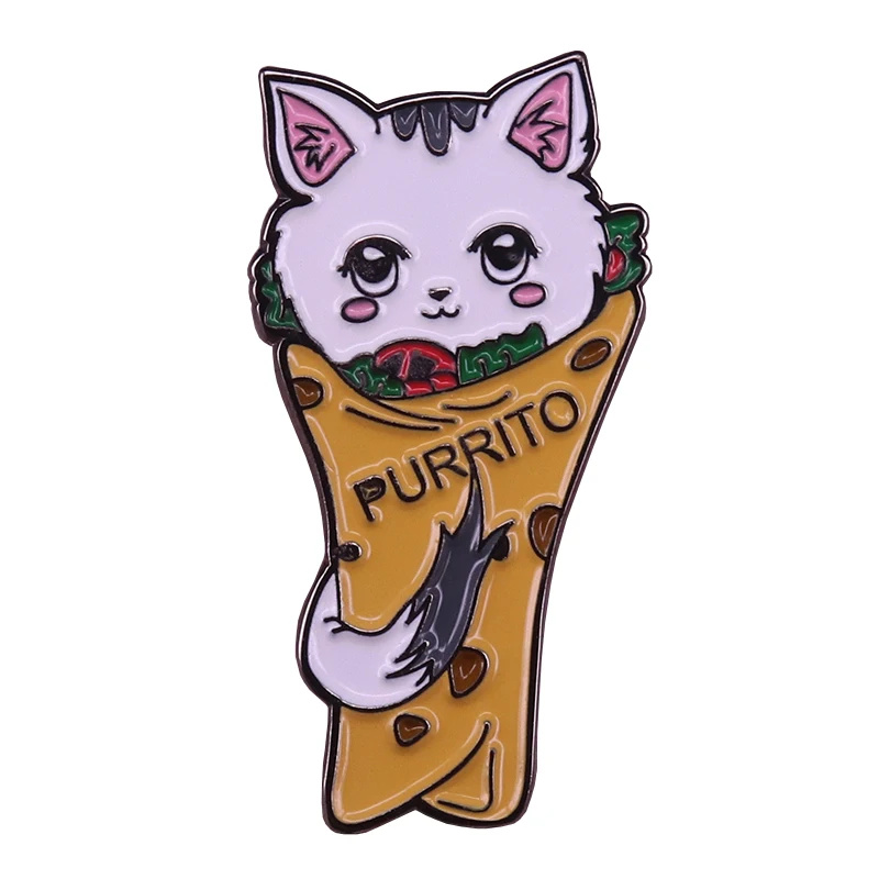 Креативная taco шпилька с подвеской Кот веганская брошь burrito значок в виде прав