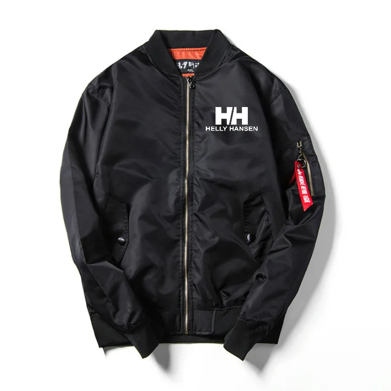 

Men's Pilot Jacket HH Print Warm Zipper Jacket Autumn waterproof Men's Jacket Fashion Apparel size M-4XL