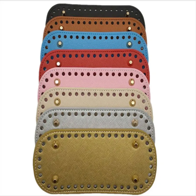 High Qualtiy pu Leather Bottom With Holes Rivet For Knitting Bag Handbag Bottom DIY Women Shoulder Crossbody Bags Accessories
