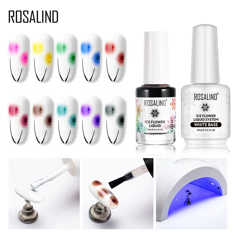 ROSALIND Nail Gel Polish Lacquer For Manicure Hybrid Varnishes Soak Off Ice Flower Primer Blooming Semi Permanent Art |