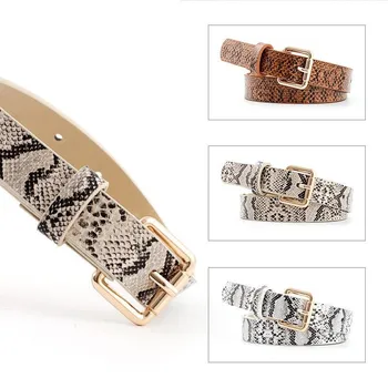 

New Sexy Leopard High Quality Female Pu Leather Snake Waist Belt Women Belts For Women's Dress Cinto Feminino 105x2.3cm