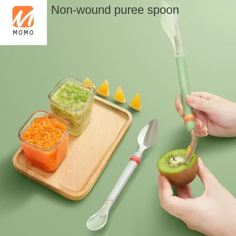 Grattoir A Boue A Double Tete Pour Bebe Alimentation Pour Bebe Spatule A Beurre De Pomme Outil De Raclage De La Puree De Fruits Aliexpress