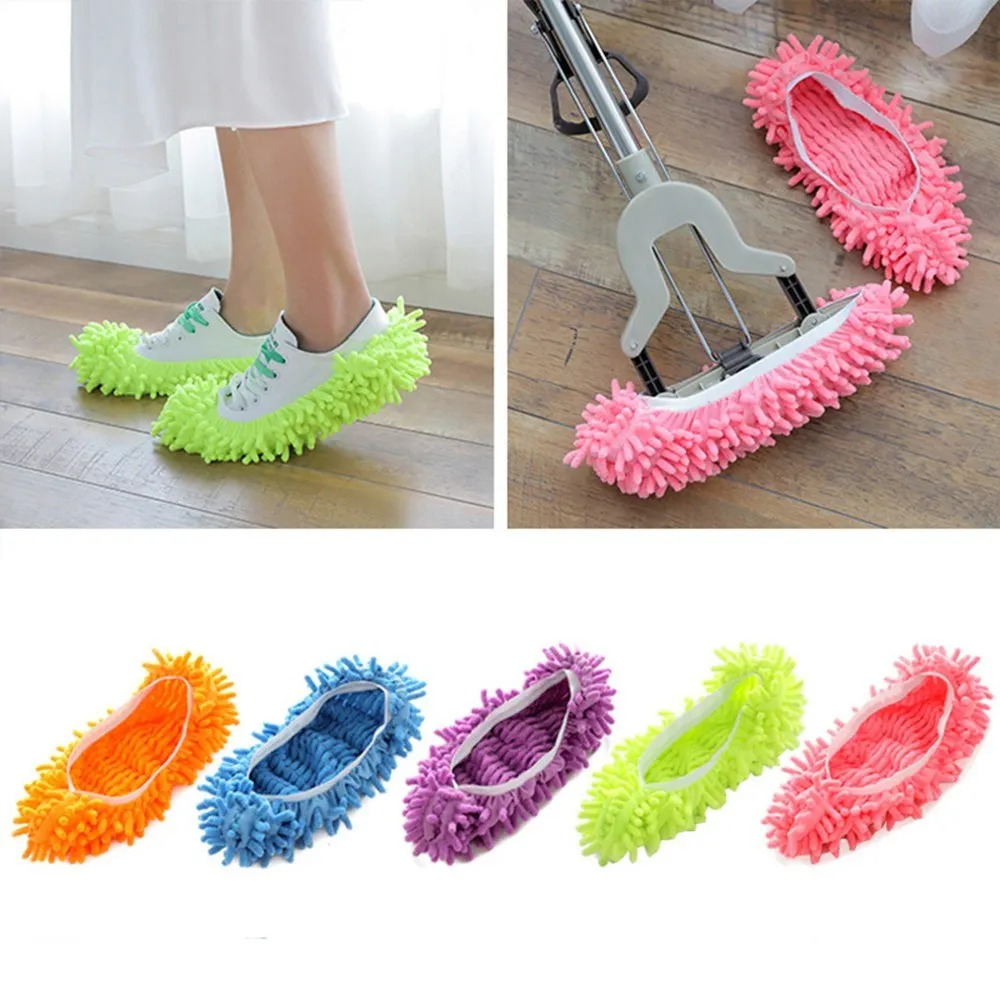 

Convenient Dust Mop Slipper House Floor Cleaner Lazy Dusting Cleaning Foot Shoes Cover for Bathroom Kitchen Living Room Bar Car