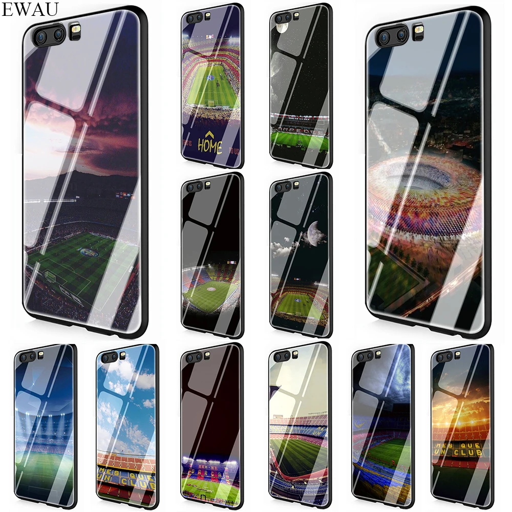 

EWAU Barcelona Spain Estadio Camp Tempered Glass Phone Cover Case For Huawei Mate P 10 20 30 Lite Pro Y9 Honor 8X 7A