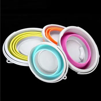 

1.5L-10L Portable Folding Bucket Outdoor Thick Silicone Fishing Supplies Folding Bucket for Fishing Promotion camping Car Wash