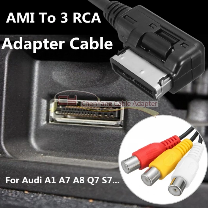 CY AMI MMI to 3 RCA Audio Video Cable Female DVD video and audio input cable For Audi A1 A7 A8 VW Car