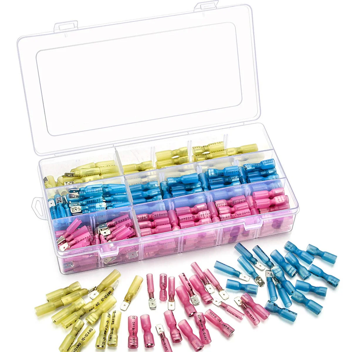 300Pcs 22-10GA Heat Shrink Waterproof Spade Female/&Male Wire Connectors Terminal