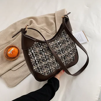 

Fashion Grid Luxury Brand Designer Crossbody Messenger Bags For Women 2021 Shoulder Bag Lady Handbags High Capacity