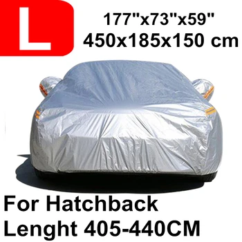 

450cm 177 inch Hatchback 190T Waterproof Car Covers Dust Rain Snow UV Protection For Citroen DS4 Ford Fiesta Focus Kia K3