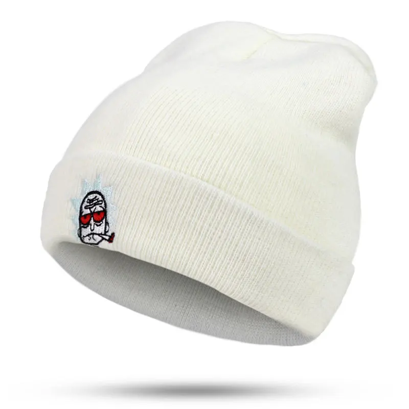 Новинка, модные зимние вязаные шапки Rick& marty, шапка Rick Beanie, вязаная шапка Skullies с рисунком аниме, хлопковая шапка Rick Get Schwifty - Цвет: 4