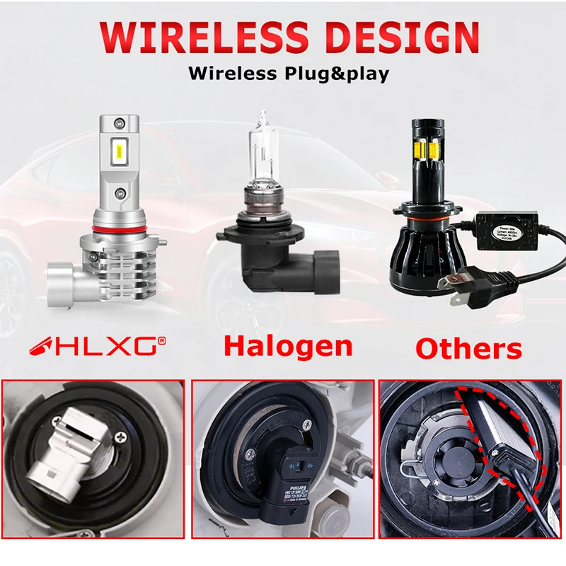 HLXG CSP H11 Fog Lamp led car lights led lights led bulbs led headlights led car headlights car headlamps hid headlight bulbs H7 LED HB4 9006 H4 9005 HB3 H8 H9 Bulb 4300K 6000K Car Light No Radio Interference Anti-EMC auto Headlight