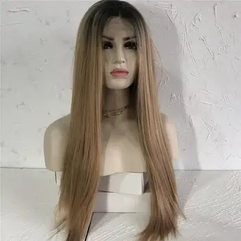 

Ombre Synthetic 13x4 Lace Front Wig For BlackWomen Fiber Heat Resistant TANGLE FREE Synthetic Lace Front Wigs