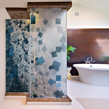 

Geometry Pattern Glass Film Static Cling Private Antiseptic Reusable Removable Drop-Shipping Frosted Home Decorative Window Film