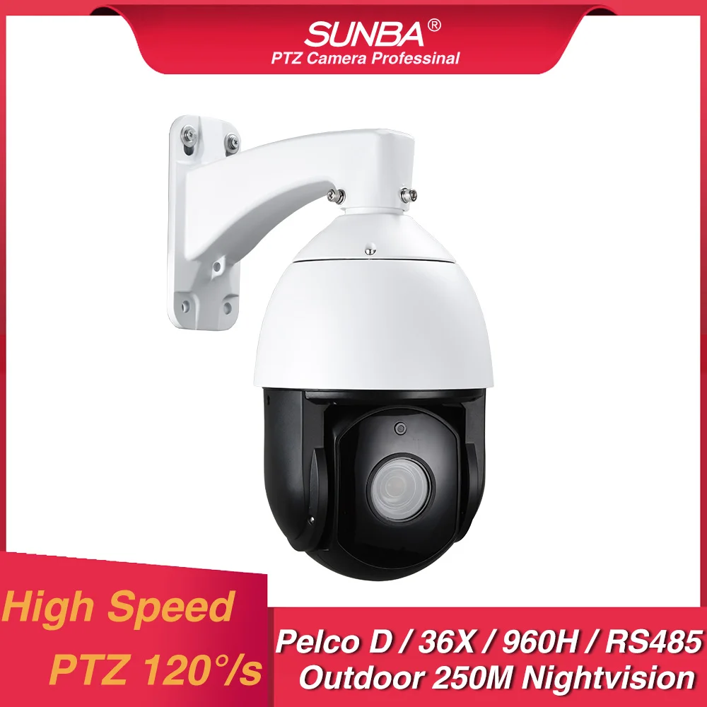 SUNBA Аналоговый Открытый Купол безопасности, CCTV PTZ камера высокая скорость, 36X оптический зум, 960H 250 м ночное видение, RS485 управление