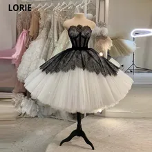 LORIE – robe de bal classique en dentelle pour filles, tenue de soirée, Tulle, ivoire, noir, jupe courte bouffante, longueur aux genoux