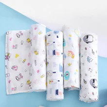 

Muslin Cotton Baby Blanket Soft Items for Infant Bamboo Swaddle Wrap Cute Cartoon Double Layer Receiving Cloth Swaddling Towels