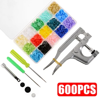 

600/960/1440pcs Professional Fastener Snap Pliers T5 Snap Poppers Plastic Buttons Kit for Clothes Clips Accessories