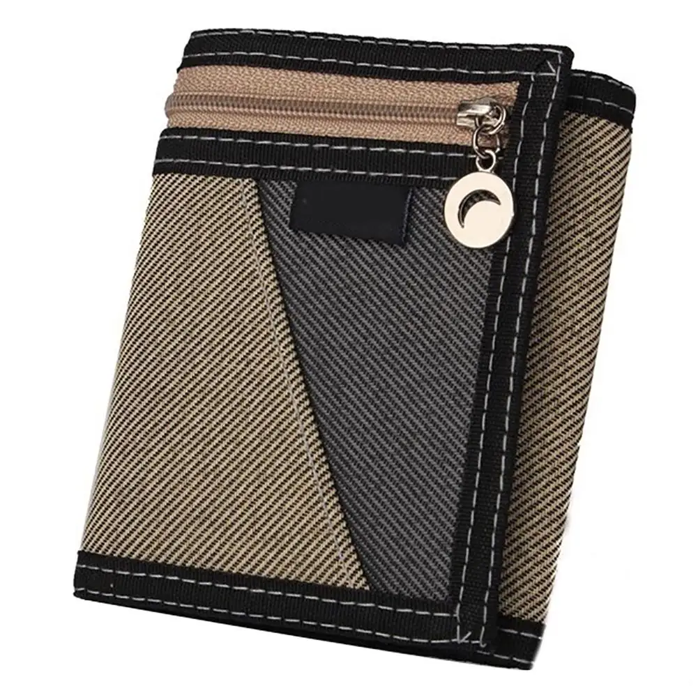 

Wallet Casual Trifold Men Short Wallet Credit Card Multi Slots Purse Zipper Money Bag Multi-functional Cards Wallet Male Purse