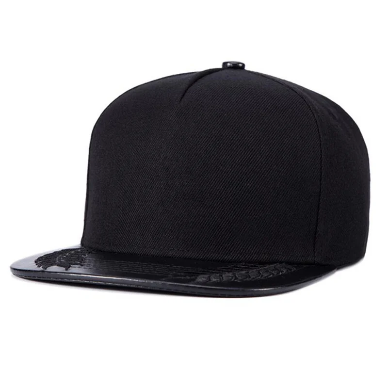 

2019 new 5 Panel Snapback Cap Men Women Bone Baseball Cap Flat peak Hat PU Brim Touca Strapback Gorras Hat Casquette Adjustable