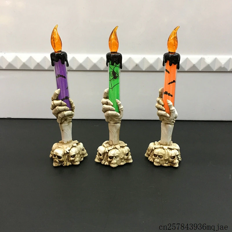

60Pcs Halloween Led Candles Skeleton Ghost Hand Candle Flameless Electronic Candles Light Halloween Day Decoration