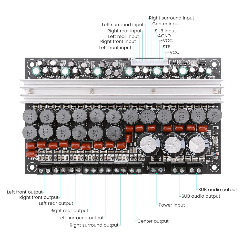 AIYIMA TPA3116 7,1 усилитель мощности плата 100 Вт сабвуфер динамик аудио усилители AMP доска DC12-24V для домашнего звукового кинотеатра DIY
